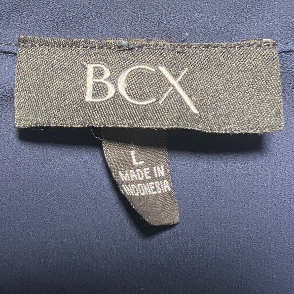 💙 BCX Navy Sleeveless Button-Front Top – Size L - Picture 6 of 8